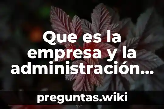 Que es la empresa y la administración en la actualidad