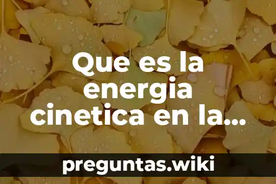 Que es la energia cinetica en la naturaleza