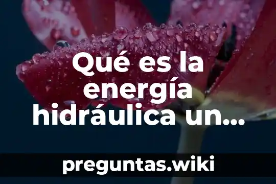 Qué es la energía hidráulica un esquema con llaves