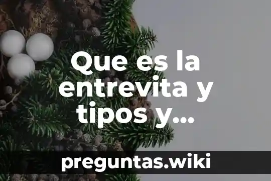 Que es la entrevita y tipos y caracteristicas