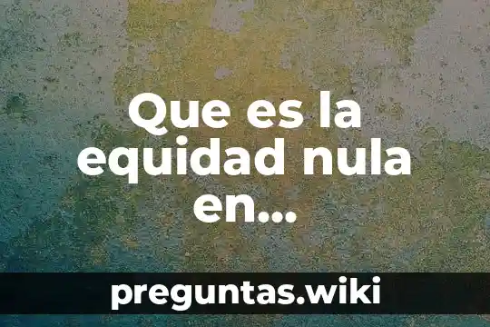 Que es la equidad nula en administracion