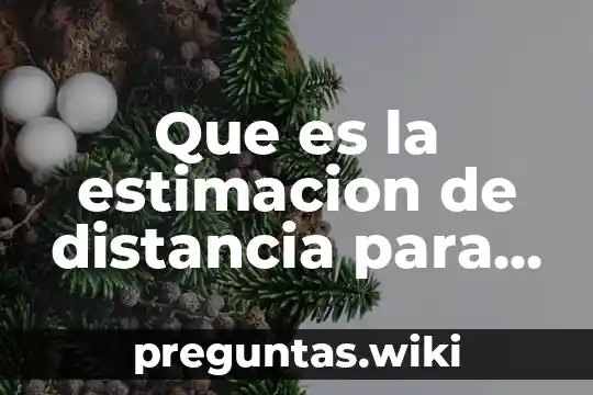 Que es la estimacion de distancia para niños