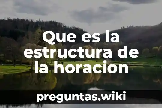 Que es la estructura de la horacion