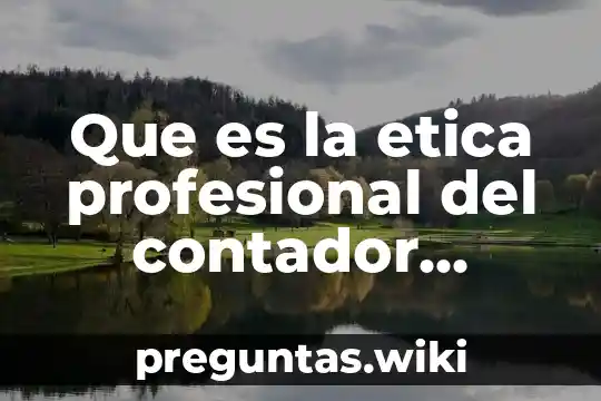 Que es la etica profesional del contador publico