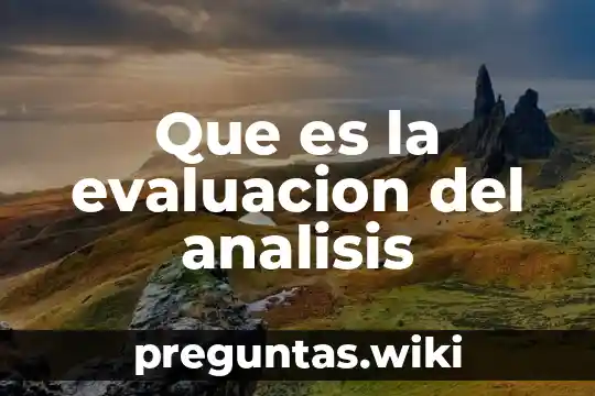 Que es la evaluacion del analisis