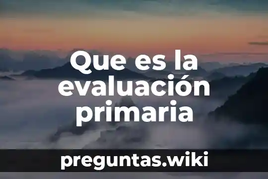 Que es la evaluación primaria