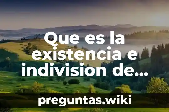 Que es la existencia e indivision de las personas