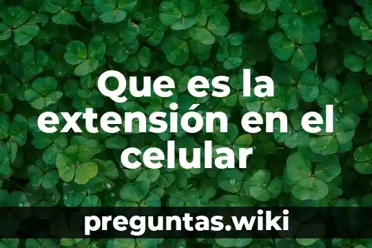 Que es la extensión en el celular