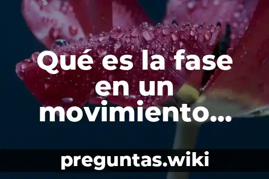 Qué es la fase en un movimiento ondulatorio