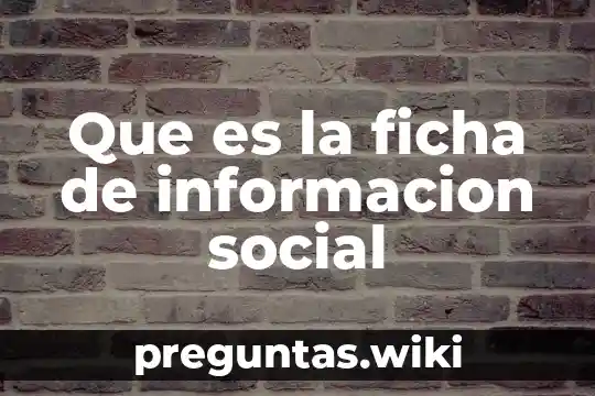 Que es la ficha de informacion social