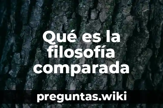Qué es la filosofía comparada