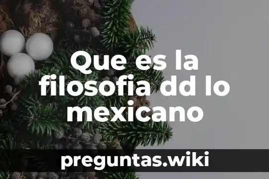 Que es la filosofia dd lo mexicano
