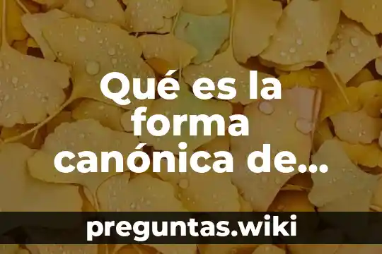 Qué es la forma canónica de una circunferencia