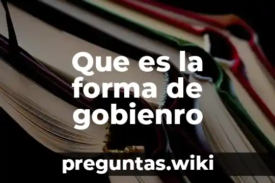 Que es la forma de gobienro