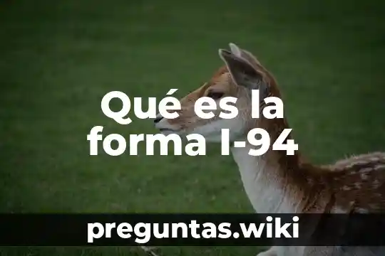 Qué es la forma I-94