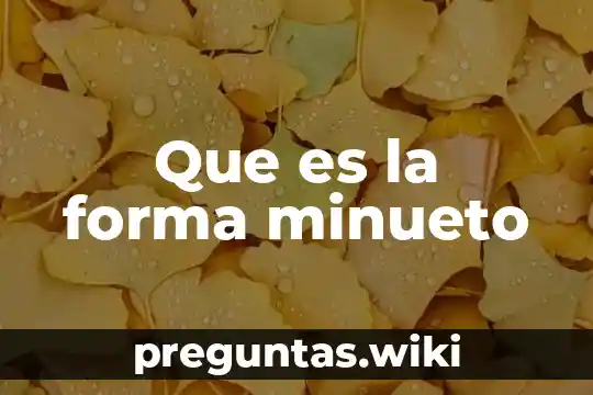 Que es la forma minueto