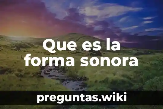 Que es la forma sonora