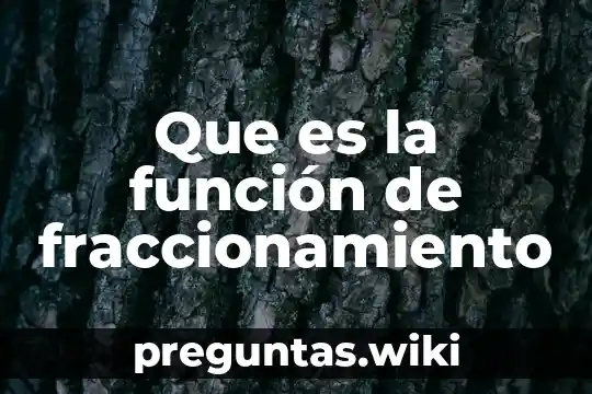 Que es la función de fraccionamiento