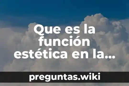 Que es la función estética en la literatura