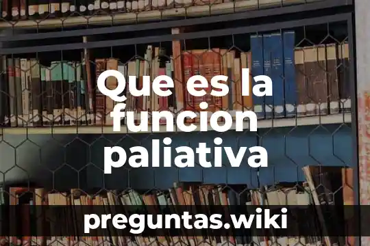 Que es la funcion paliativa