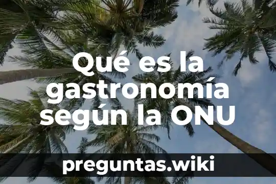 Qué es la gastronomía según la ONU