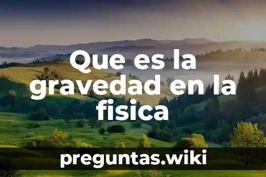 Que es la gravedad en la fisica