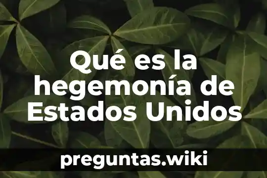 Qué es la hegemonía de Estados Unidos