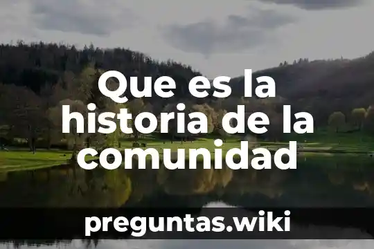 Que es la historia de la comunidad