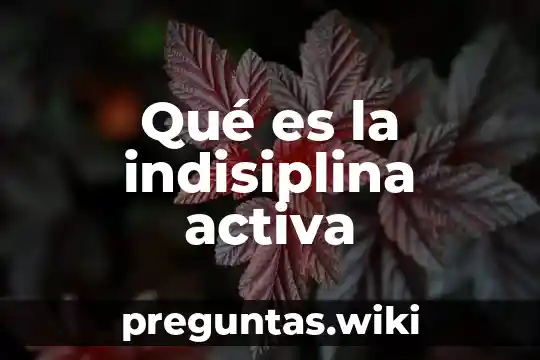 Qué es la indisiplina activa