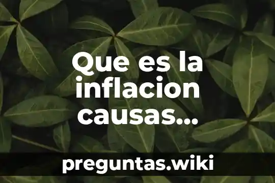 Que es la inflacion causas internas y externas