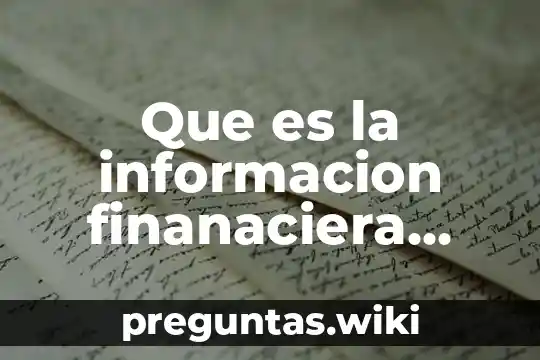 Que es la informacion finanaciera federal