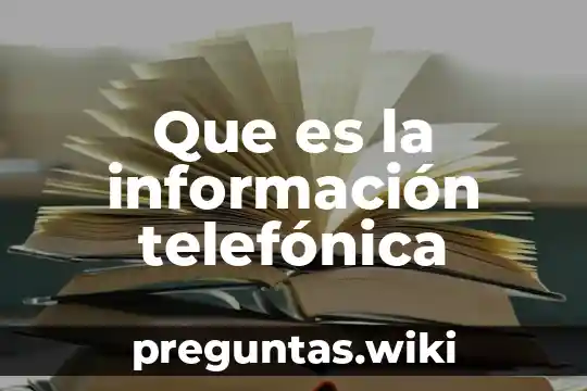 Que es la información telefónica