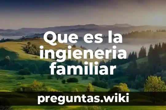 Que es la ingieneria familiar