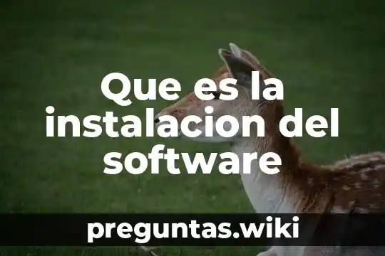 Que es la instalacion del software