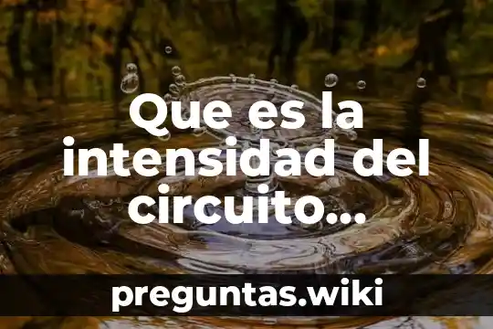 Que es la intensidad del circuito eléctrico