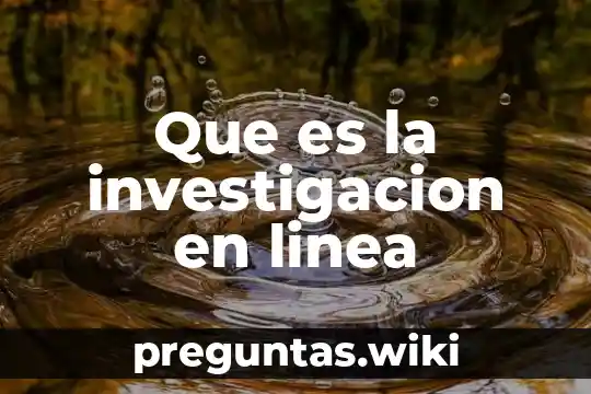 Que es la investigacion en linea