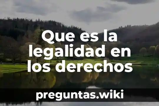 Que es la legalidad en los derechos
