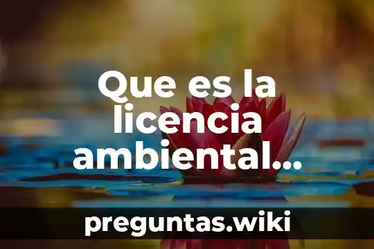 Que es la licencia ambiental integral