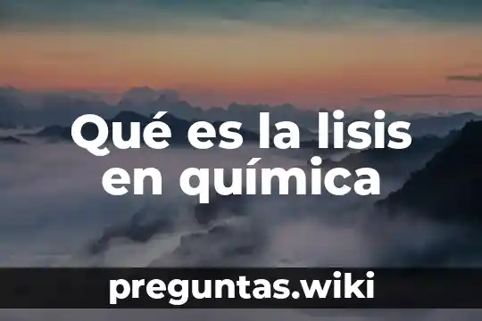 Qué es la lisis en química