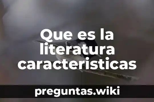 Que es la literatura caracteristicas
