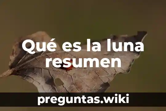 Qué es la luna resumen