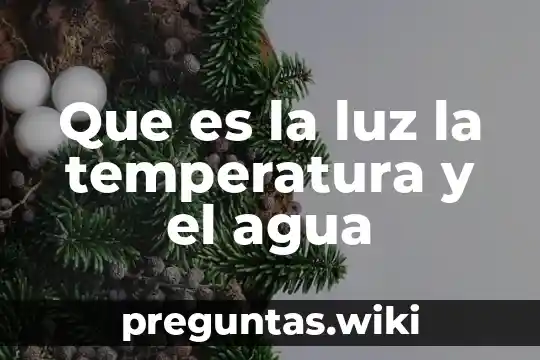 Que es la luz la temperatura y el agua