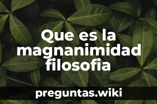Que es la magnanimidad filosofia