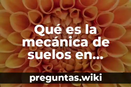 Qué es la mecánica de suelos en arquitectura