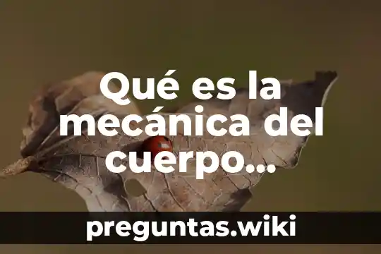 Qué es la mecánica del cuerpo humano