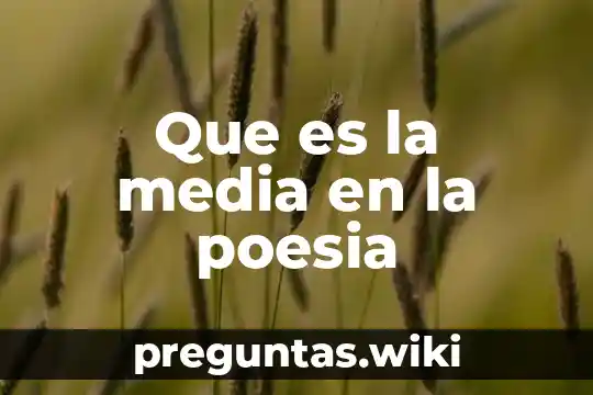 Que es la media en la poesia