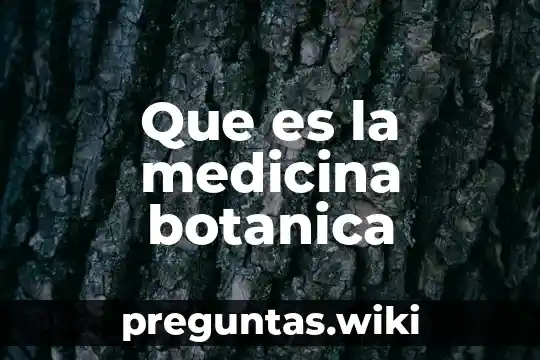 Que es la medicina botanica