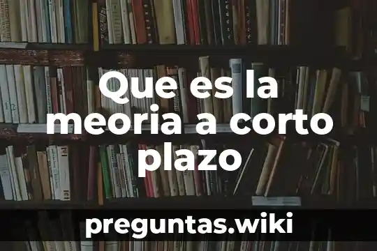 Que es la meoria a corto plazo