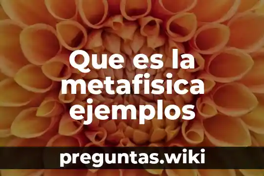 Que es la metafisica ejemplos