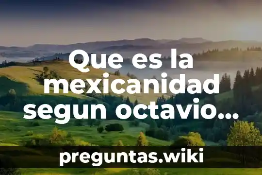 Que es la mexicanidad segun octavio paz